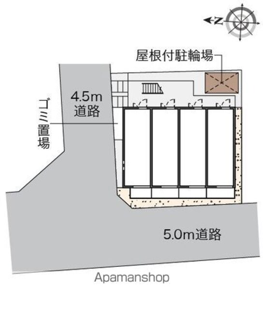 クレイノグレイス[1K/21.11m2]の配置図