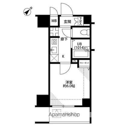 東京都杉並区上高井戸３丁目[1K/20.33m2]の間取図