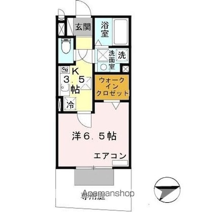 和歌山県和歌山市島崎町３丁目[1K/26.71m2]の間取図
