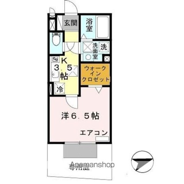 和歌山県和歌山市島崎町３丁目[1K/26.71m2]の間取図