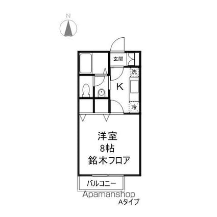 パラーシオ近藤　Ａ[1K/26.93m2]の間取図