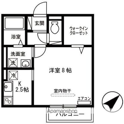 クレストパークＩＩ[1K/30.3m2]の間取図