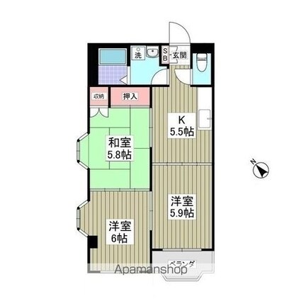 リバティヒル[3K/50m2]の間取図