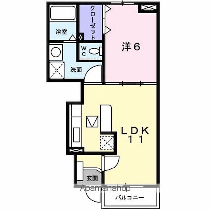 ウインド・ヒルⅡ[1LDK/40.72m2]の間取図