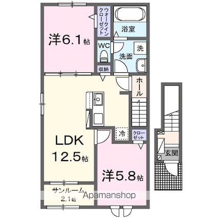 グレイス　アイ[2LDK/59.93m2]の間取図