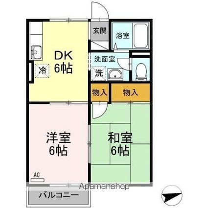 桜コーポ[2DK/40.07m2]の間取図