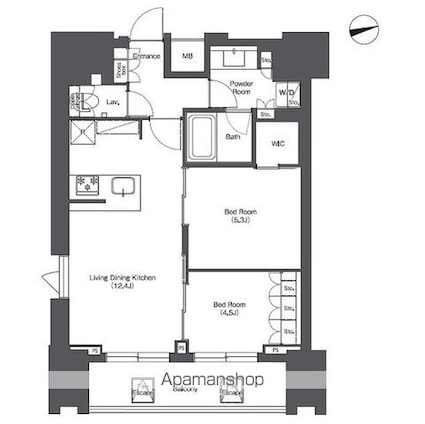 コンフォリア東陽町[2LDK/52.18m2]の間取図