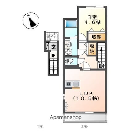 グランドゥール宮前[1LDK/42.89m2]の間取図