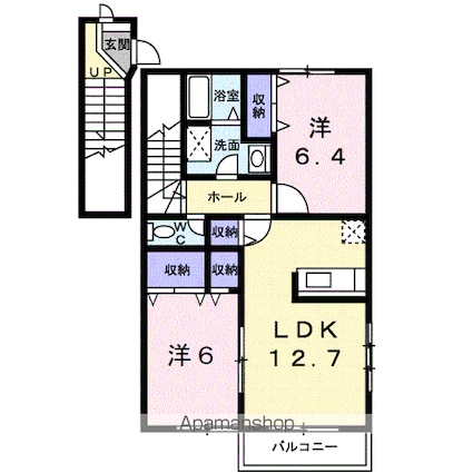 和歌山県和歌山市西庄[2LDK/63.3m2]の間取図