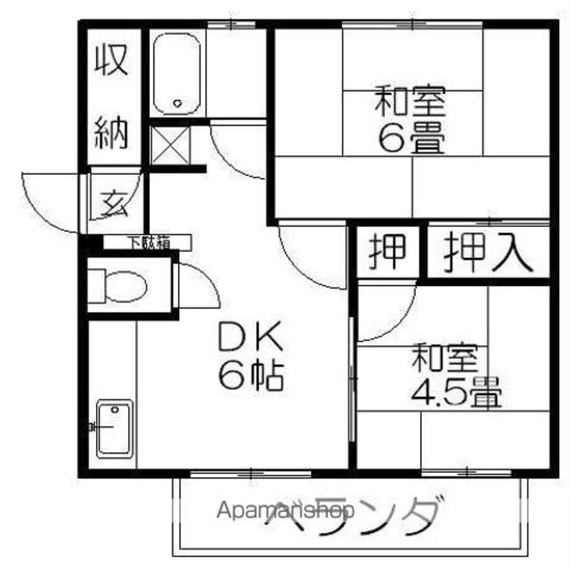 尾本ハイツ[2DK/40.91m2]の間取図