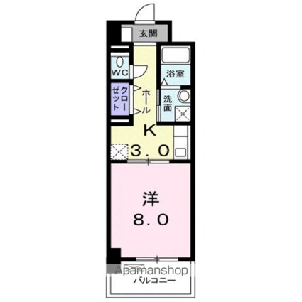 ヴィアーレ　光南[1K/31.46m2]の間取図