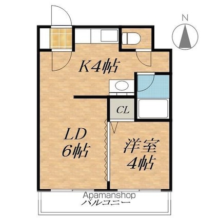 ラ・ポレール[1LDK/31.2m2]の間取図