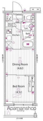 東京都江東区佐賀１丁目[1DK/25.72m2]の間取図