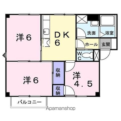 プラドール今里Ｂ[3DK/50.1m2]の間取図