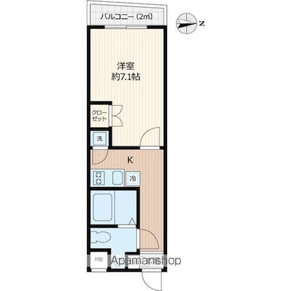 Ｂｅｖｅｒｌｙ　Ｈｏｍｅｓ　下赤塚[1K/26.07m2]の間取図