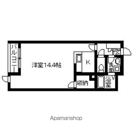シャンブル向丘[1LDK/44.25m2]の間取図