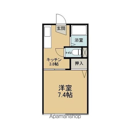 メゾンドピュール[1K/24.71m2]の間取図