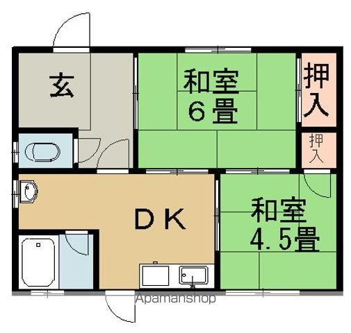 片山３丁目１１－２７　貸家 1｜愛媛県今治市片山３丁目(賃貸一戸建2DK・1階・38.50㎡)の写真 その2