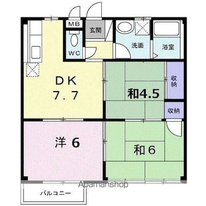 エルディム円座[3DK/52.58m2]の間取図