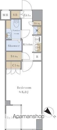 Ｂｒｉｌｌｉａ　ｉｓｔ　千駄ヶ谷[1K/26.14m2]の間取図