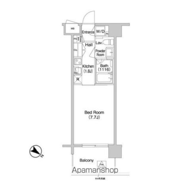 コンフォリア南砂町[1K/24.78m2]の間取図