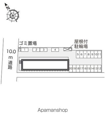 レオパレスウイング[1K/23.18m2]の配置図