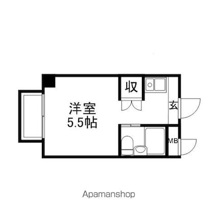 長野県長野市三輪９丁目[1R/14.7m2]の間取図