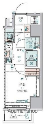 ＧＥＮＯＶＩＡ錦糸町ｓｋｙｇａｒｄｅｎ[1K/25.35m2]の間取図