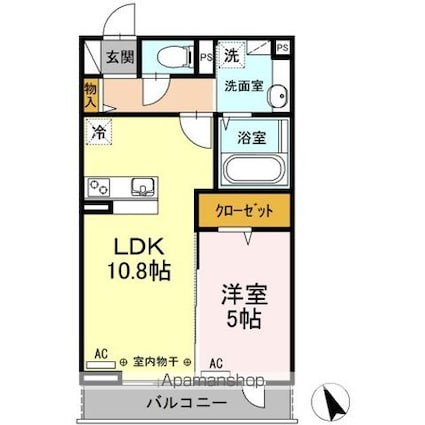 パインレジデンス[1LDK/40.99m2]の間取図