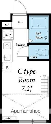 東京都世田谷区下馬３丁目[1R/16.14m2]の間取図
