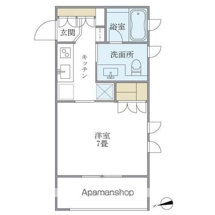 ハリーズ世田谷代田[1K/25.12m2]の間取図