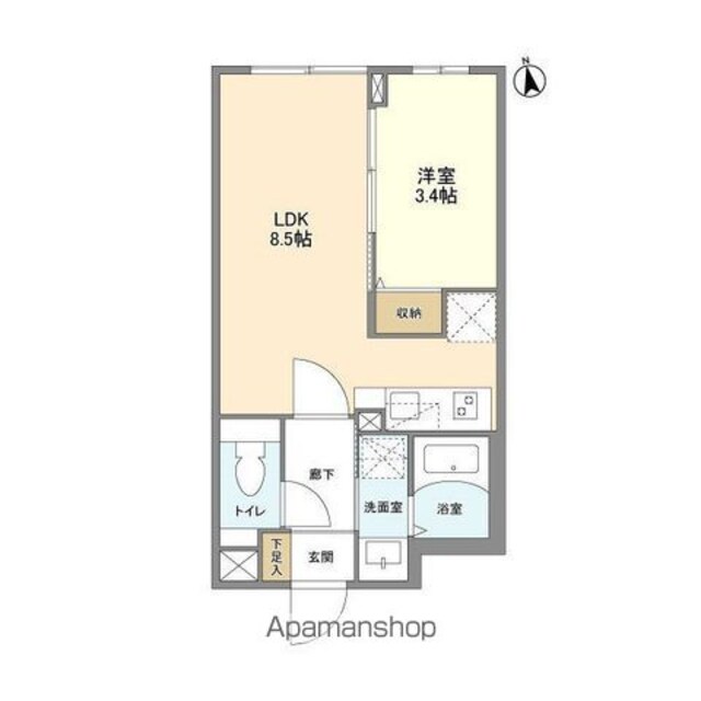ウェルスクエア祖師ヶ谷大蔵[1LDK/28.96m2]の間取図