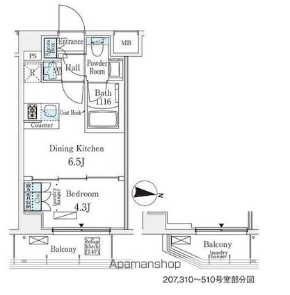 メゾン・クロイゾン[1DK/25.52m2]の間取図