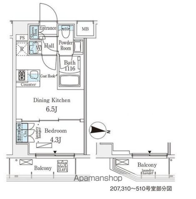 メゾン・クロイゾン[1DK/25.52m2]の間取図