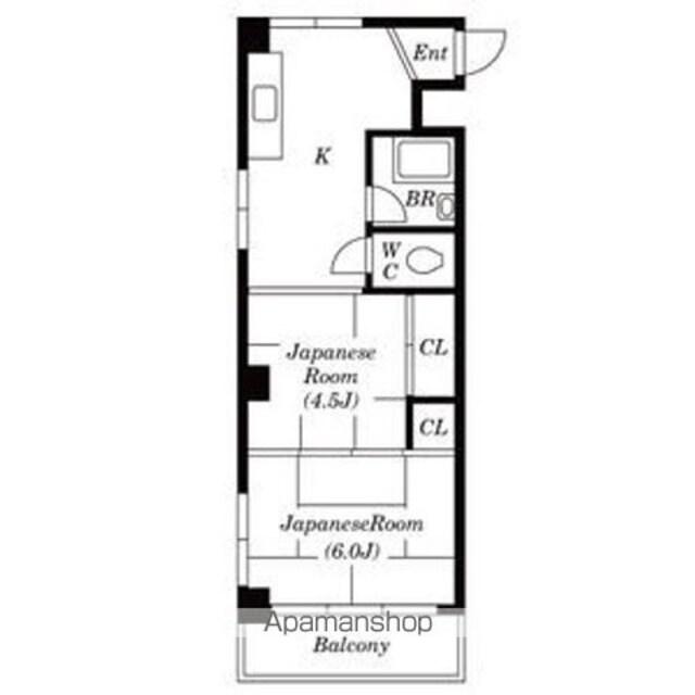 豪徳寺コーポラス[2K/35.6m2]の間取図