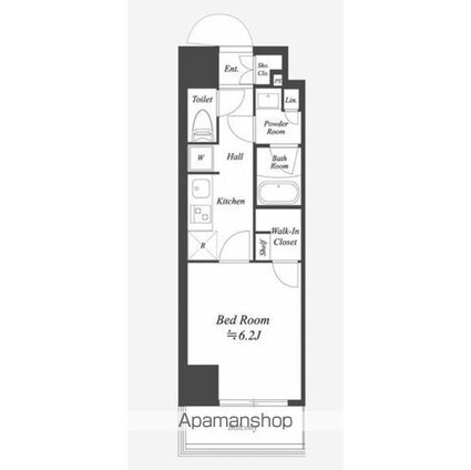 ブランシエスタ浅草千束[1K/25.13m2]の間取図
