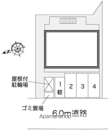 レオパレスサンヒロミ[1K/19.87m2]の配置図