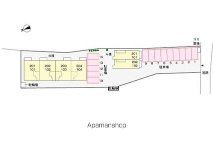 香川県高松市円座町[2LDK/65.53m2]の配置図