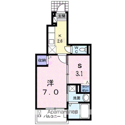 ノースカントリーＳ[1K/31.65m2]の間取図