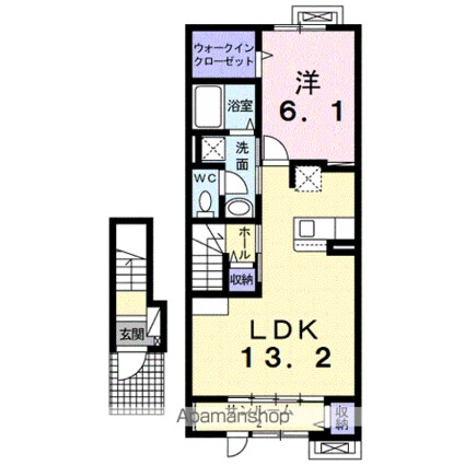 カインドハウスⅢ[1LDK/52.57m2]の間取図
