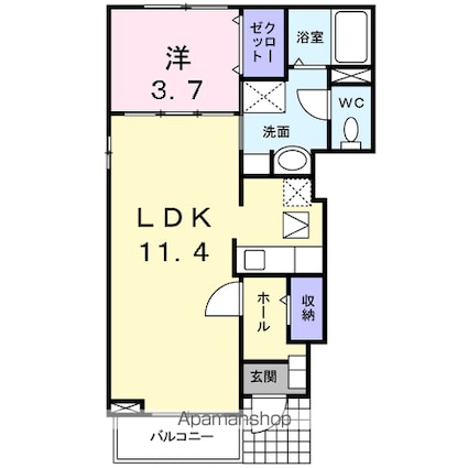 コンフォート[1LDK/37.13m2]の間取図