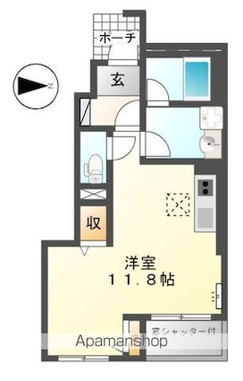 ロベリアチャコ[1R/32.72m2]の間取図