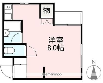 パルコ扇[1R/21.66m2]の間取図