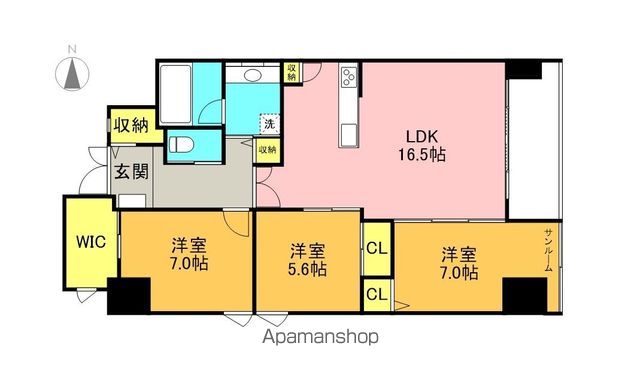 【岐阜市加納栄町通のマンションの間取り】