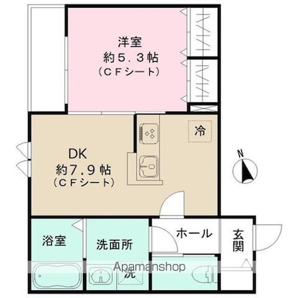 東京都中野区中野６丁目[1DK/35.27m2]の間取図