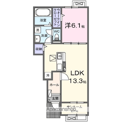 パピーⅡ[1LDK/50.05m2]の間取図