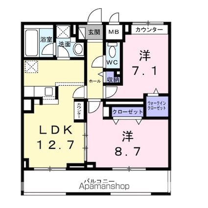 アーブルブリエ[2LDK/63.9m2]の間取図