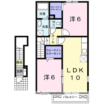 エテルノ・デーア・Ｙ　Ｋ[2LDK/54.85m2]の間取図