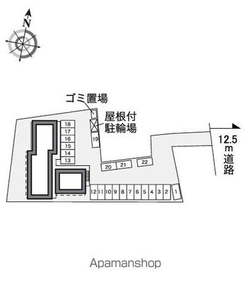 レオパレスしんばし[1K/23.18m2]の配置図