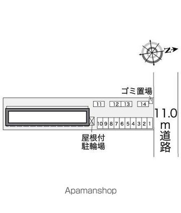 レオパレス西部[1K/23.97m2]の配置図